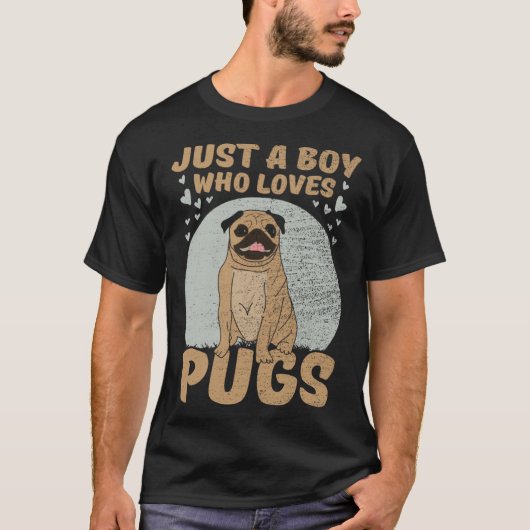 Nur ein Junge, der Möpsen Liebe T-Shirt (Vorderseite)