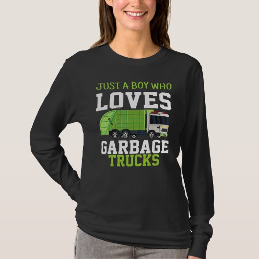 Nur ein Junge, der Mülltransporter Liebe. Müllwage T-Shirt (Vorderseite)