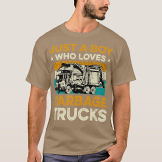 Nur ein Junge, der Mülltransporter Vintag Liebe T-Shirt
