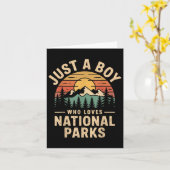 Nur ein Junge, der Nationalparks Liebe Retro Natur Karte (Gelbe Blume)