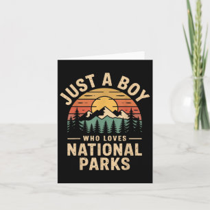 Nur ein Junge, der Nationalparks Liebe Retro Natur Karte