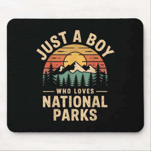 Nur ein Junge, der Nationalparks Liebe Retro Natur Mousepad