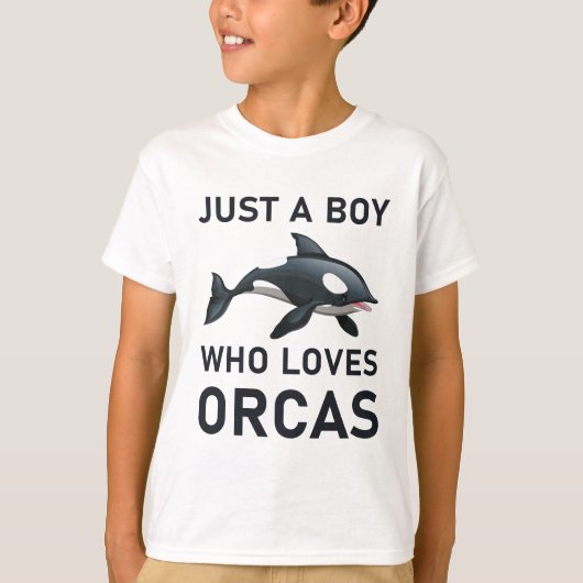 Nur ein Junge, der Orcas Whales Liebe T-Shirt (Vorderseite)