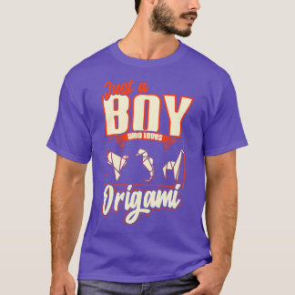 Nur ein Junge, der Origami Lieben T-Shirt