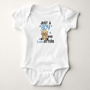 Nur ein Junge, der Otter liebt Süßer Otter Baby Strampler