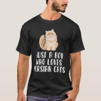 Nur ein Junge, der persische Katzen Liebe
