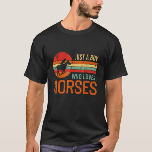 Nur ein Junge, der Pferde Lieben Pferd Reittier T-Shirt