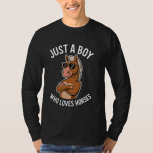 Nur ein Junge, der Pferde liebt Reitsport Reiten T-Shirt
