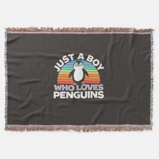 Nur ein Junge, der Pinguine Liebe Decke (Vorderseite)