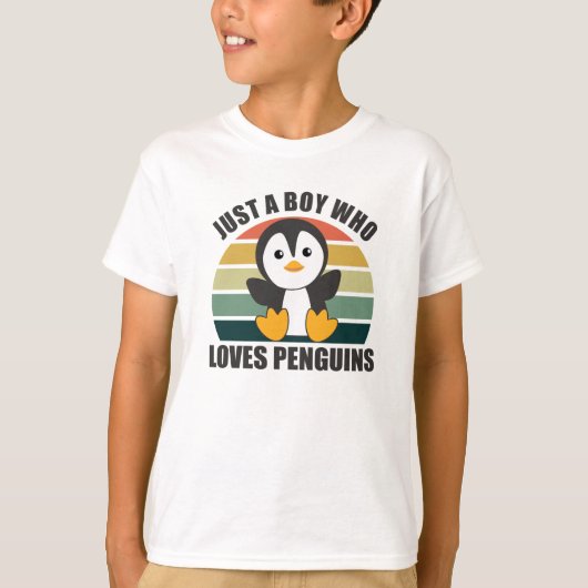 Nur ein Junge, der Pinguine Liebe - Niedlicher Pin T-Shirt (Vorderseite)