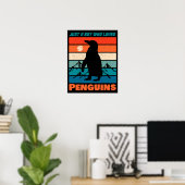 Nur ein Junge, der Pinguine Liebe - Retro-Tier Poster (Heimbüro)