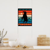 Nur ein Junge, der Pinguine Liebe - Retro-Tier Poster (Küche)