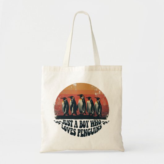 Nur ein Junge, der Pinguine Liebe Tragetasche (Vorne)