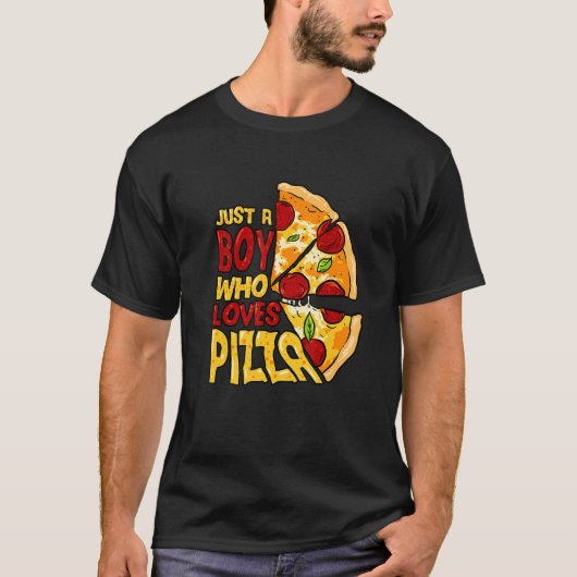 Nur ein Junge, der Pizza Liebe T-Shirt (Vorderseite)