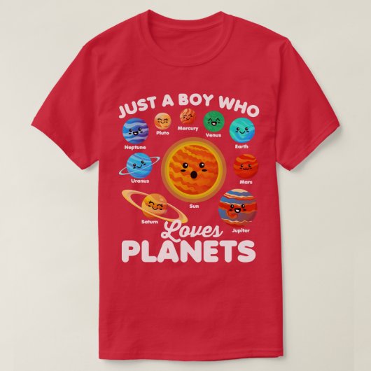 Nur ein Junge, der Planets Fun Solar System Spac L T-Shirt (Design vorne)