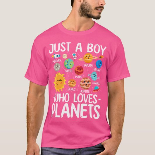 Nur ein Junge, der Planets Solar Star System Sci L T-Shirt (Vorderseite)