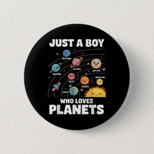 Nur ein Junge, der Planets Solar System Science Li Button