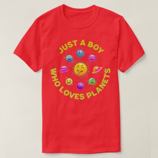 Nur ein Junge, der Planets Solar System Science Li T-Shirt (Design vorne)