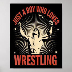 Nur ein Junge, der Ringen Retro Vintage Design lie Poster
