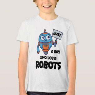 Nur ein Junge, der Roboter-Kinder liebt Tri-Blend Shirt
