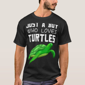 Nur ein Junge, der Schildkröten Liebe Reptile Sea  T-Shirt