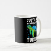 Nur ein Junge, der Schildkröten Lieben Meeresschil Kaffeetasse (VorderseiteRechts)