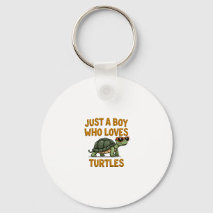 Nur ein Junge, der Schildkröten liebt Kinder Junge Schlüsselanhänger