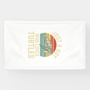 Nur ein Junge, der Schildkröten liebt Vintage-Schi Banner