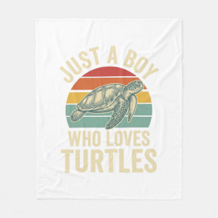 Nur ein Junge, der Schildkröten liebt Vintage-Shir Fleecedecke