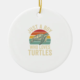 Nur ein Junge, der Schildkröten liebt Vintage-Shir Keramik Ornament