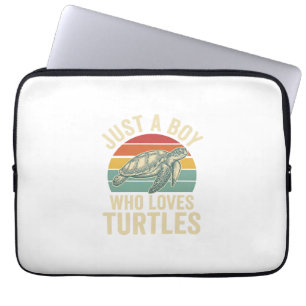 Nur ein Junge, der Schildkröten liebt Vintage-Shir Laptopschutzhülle