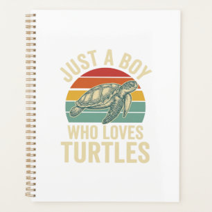 Nur ein Junge, der Schildkröten liebt Vintage-Shir Planer