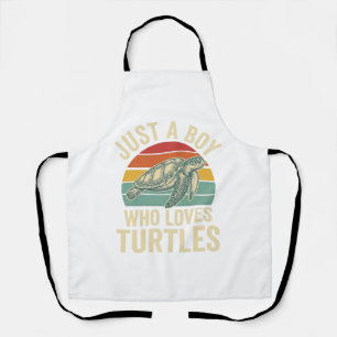 Nur ein Junge, der Schildkröten liebt Vintage-Shir Schürze