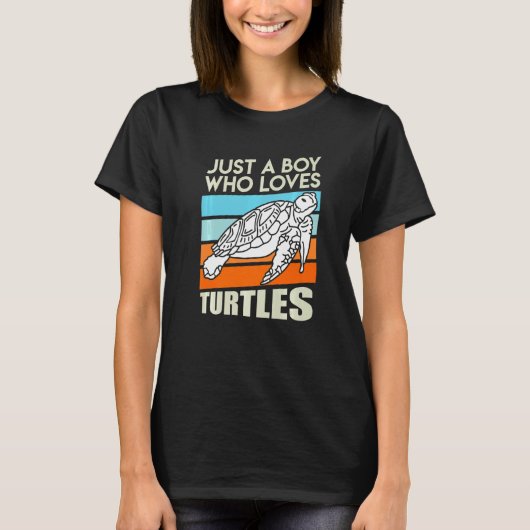 Nur ein Junge, der Schildkrötenjunge Liebe T-Shirt (Vorderseite)