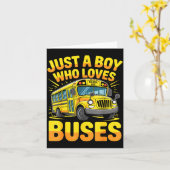 Nur ein Junge, der Schulbusse liebt  Karte (Gelbe Blume)