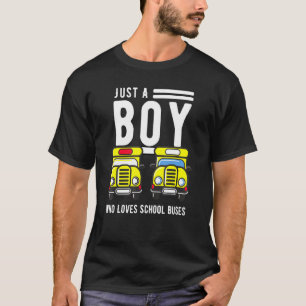 Nur ein Junge, der Schulbusse und Niedliche Bus-Li T-Shirt