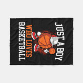 Nur ein Junge, der Sketll liebt - Player Hoops Fleecedecke (Vorderseite (Horizontal))