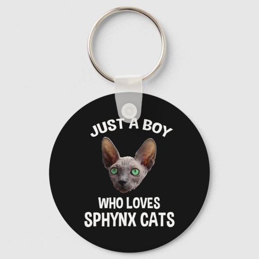 Nur ein Junge, der Sphynx-Katzen Liebe Schlüsselanhänger (Vorderseite)