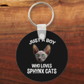 Nur ein Junge, der Sphynx-Katzen Liebe Schlüsselanhänger (Vorderseite)