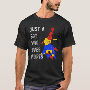 Nur ein Junge, der Sportfußball Basketball Liebe B T-Shirt