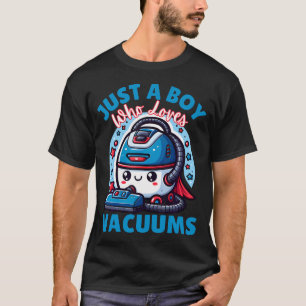 Nur ein Junge, der Staubsauger liebt Reinigungsfan T-Shirt