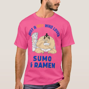Nur ein Junge, der Sumo und Ramen Liebe T-Shirt