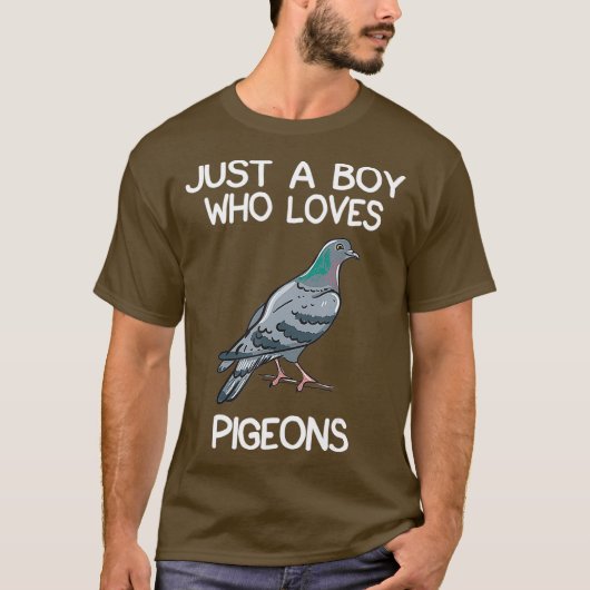 Nur ein Junge, der Tauben Lieben Eigentümer Lover T-Shirt (Vorderseite)