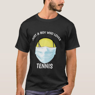 Nur ein Junge, der Tennis Lieben Funny Face Maske T-Shirt