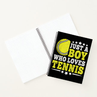 Nur ein Junge, der Tennis liebt, lustiger Tennisli Notizblock