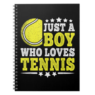 Nur ein Junge, der Tennis liebt, lustiger Tennisli Notizblock