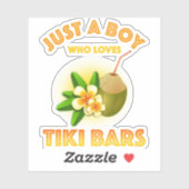 Nur ein Junge, der Tiki Bars Lieben Aufkleber (Blatt)