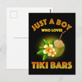 Nur ein Junge, der Tiki Bars Lieben Postkarte (Vorne/Hinten)