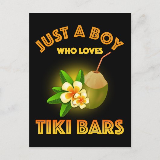 Nur ein Junge, der Tiki Bars Lieben Postkarte (Vorderseite)