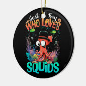 Nur ein Junge, der Tintenfische Liebe Meeresfrücht Keramik Ornament (Links)